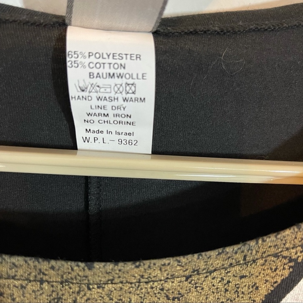 Vintage 80’s Sequin Embellished Batwing Top 2X Fish Gold Black - Picture 6 of 9